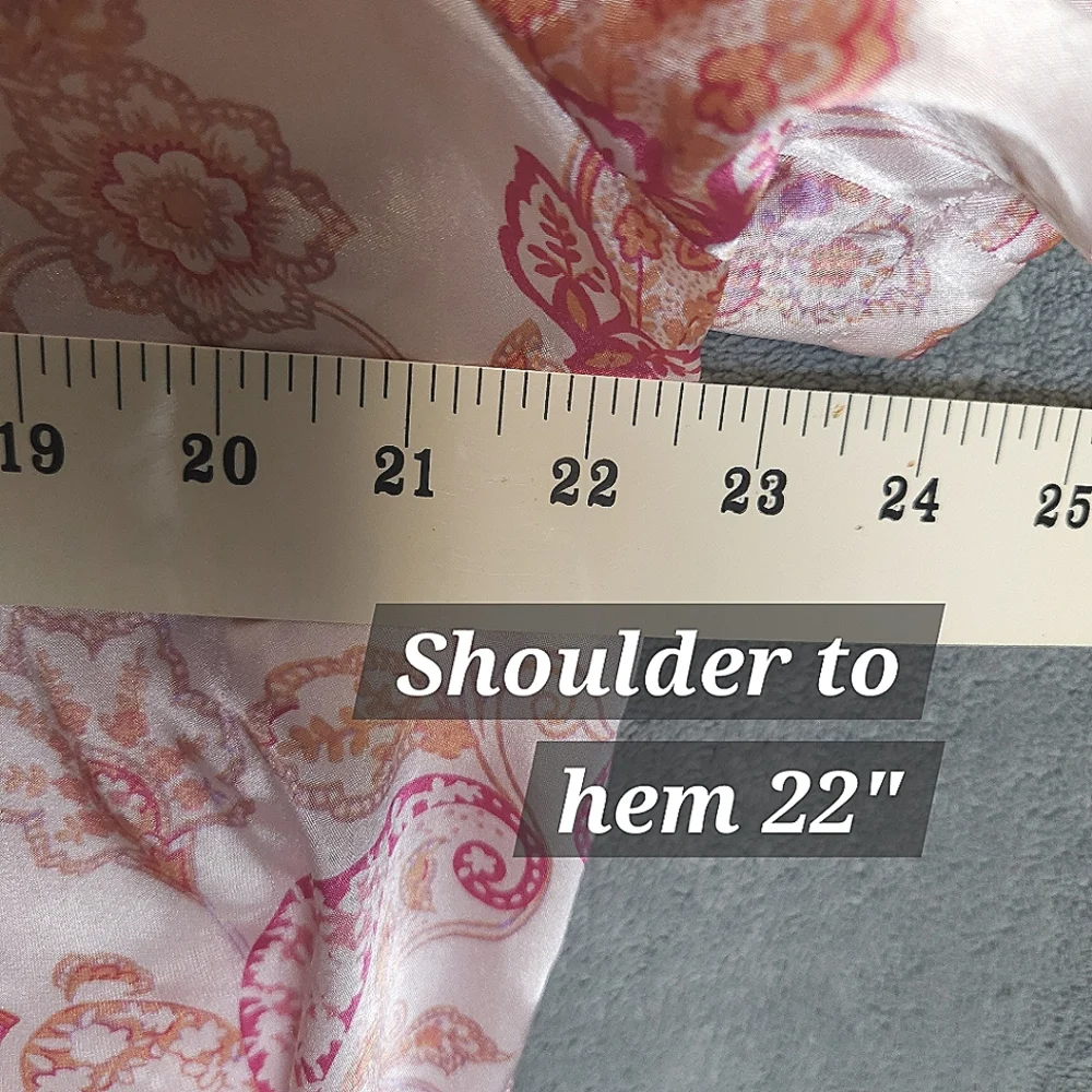 Valerie Stevens Intimates Pink Paisley Floral  Pajama Set Size XL - Picture 7 of 13